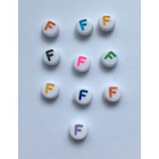 Letterkraal F gekleurd (10 stuks)